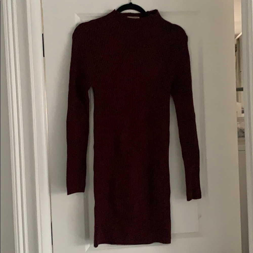 Mock neck sweater dress